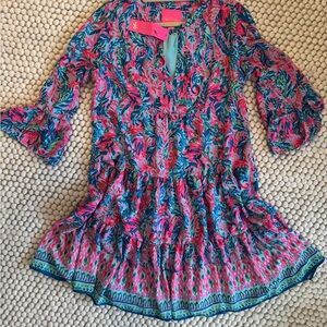 Lilly Pulitzer Pink and Blue Floral Dress - NWT - Size 14